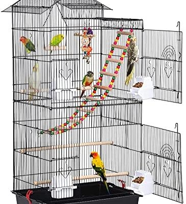 Dome 65"Parrot Cockatiel Sun Parakeet GreenCheek Conure Cage Detachable Stand 