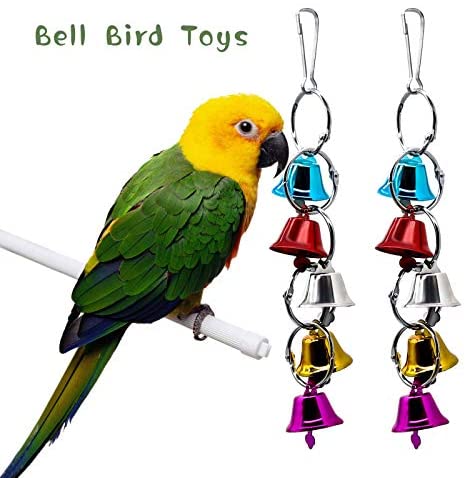 5pcs Bird Parrot Toys Hanging Bell Pet Bird Cage Hammock Swing Toy 