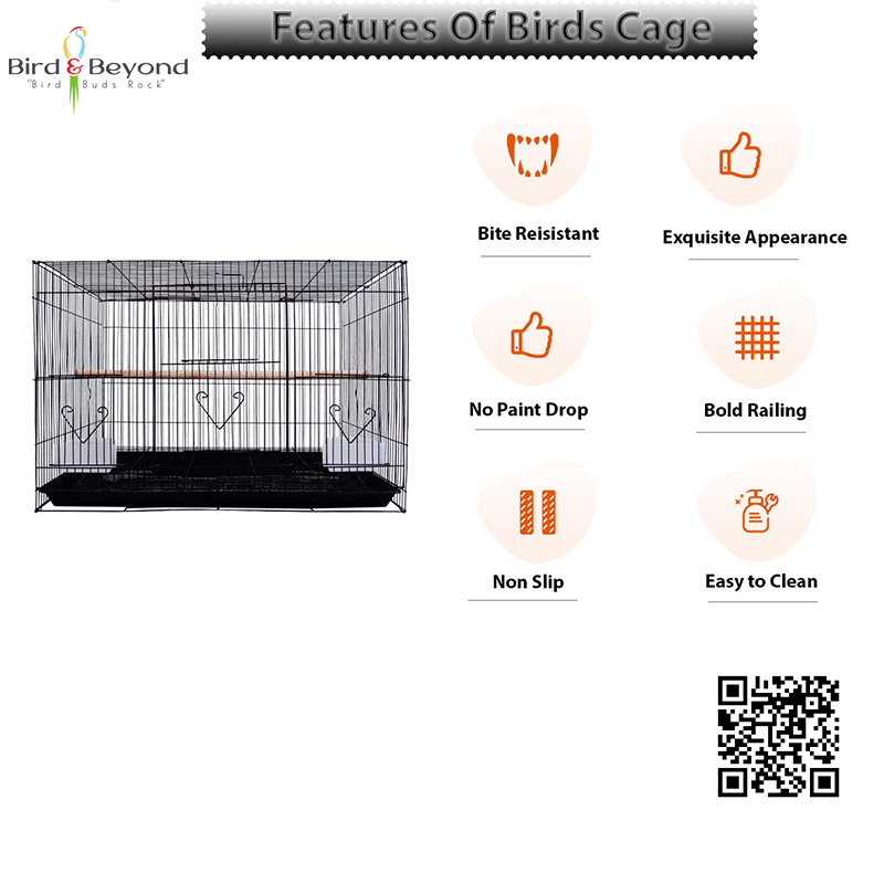 🦜 Bird Cage with Dual Gates – 23" Spacious Metal Cage for Finches, Parrots, Budgies & More - Image 3