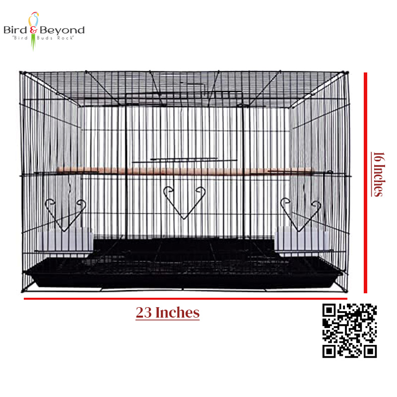 🦜 Bird Cage with Dual Gates – 23" Spacious Metal Cage for Finches, Parrots, Budgies & More - Image 4